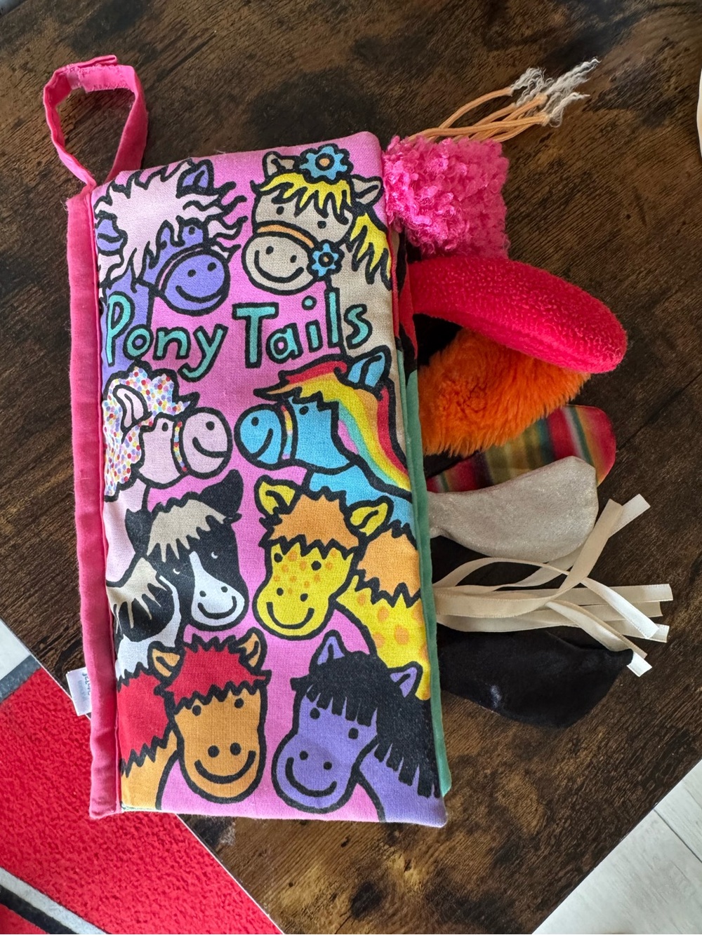 Little Jellycat Pony Tails Cloth Book Sensory Baby Toy Plush Horse